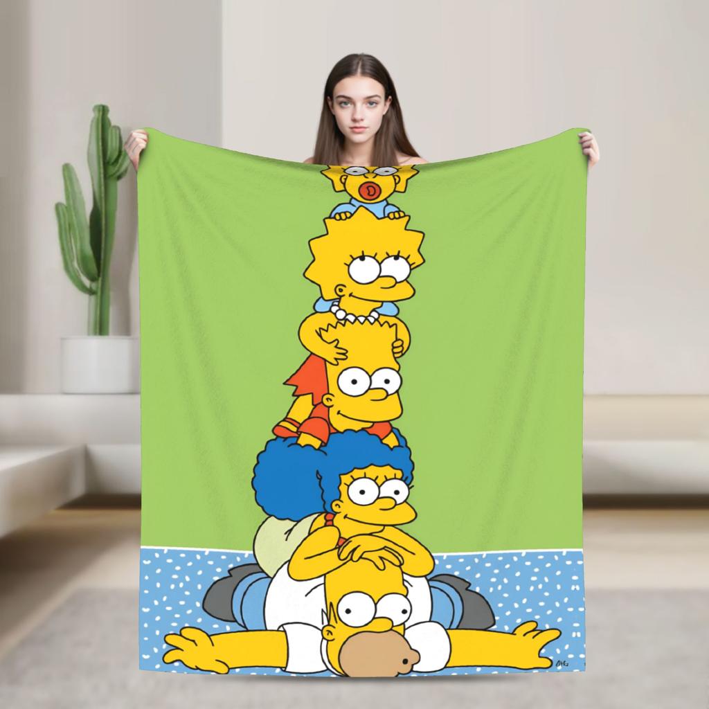 Blanket The S-Simpsons Travel Office Flannel Bedding Throws For Couch Chair Super Warm Design Bedspread Birthday Present