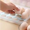 15 Grid Automatic Egg Storage Box Tray with Lid Drawer Egg Carton PP Cases Refrigerator Cases Compartment Storage Rack Support