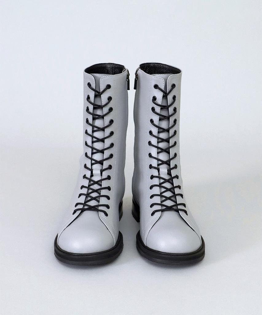 Heenn Mid Calf Monkey Boots. Cloudy Gray
