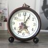 Retro European Style Pastoral Creative Alarm Clock Lazy Silent Student Alarm Clock Simple Bedside Small Alarm Clock Seat Table Clock