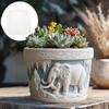 Glacier Mammoth Relief Succulent Plant Pot Resin Silicone Mold Elephant Glacier Storage Box Mold Stripe Plaster Gypsum Mold
