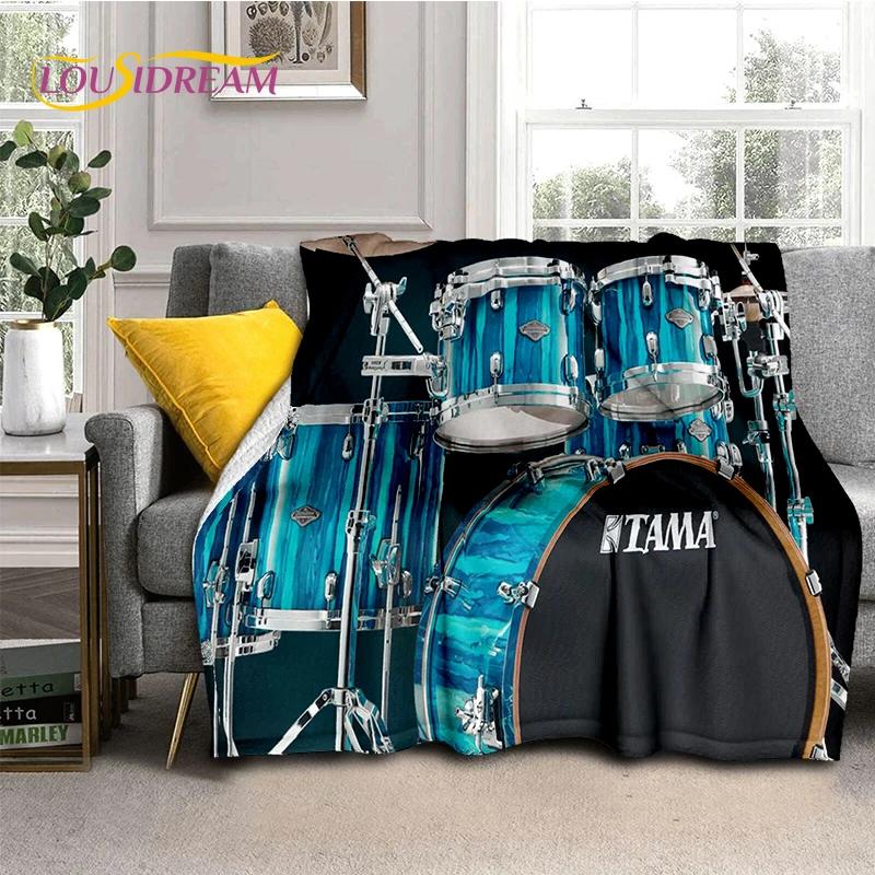 3D Music Instruments TAMA Drum Kit Drum Set Blanket,Soft Throw Blanket for Home Bedroom Bed Sofa Picnic Travel Office Cover Gift