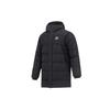 Solid Color Logo Print Hooded Windproof Warm Puffer Jacket Men Outerwear Black 535582-01