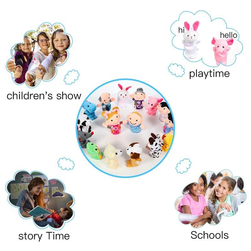 6-12 шт. детские плюшевые игрушки мультфильм животные семья пальчиковые марионетки ролевые игры рассказывать истории тканевые куклы развивающие игрушки для детей