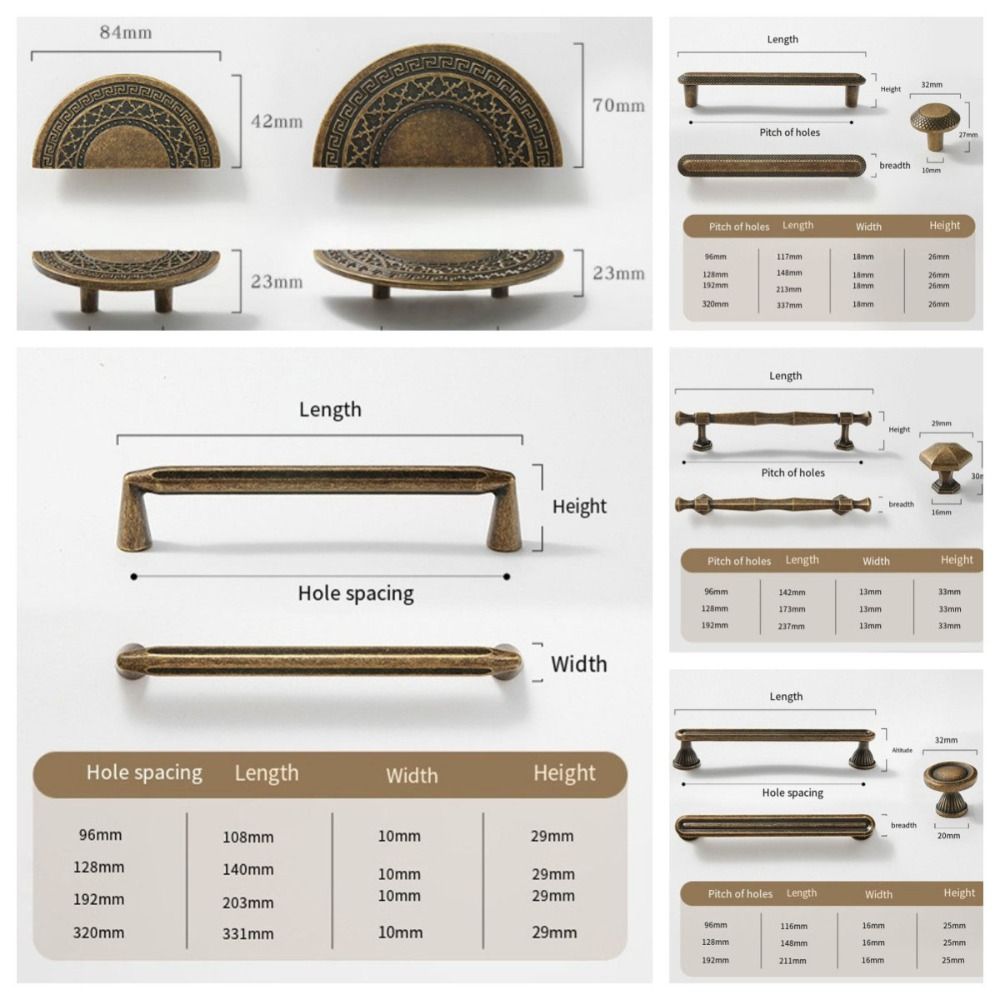 Прочные антикварные латунные ручки для шкафа, устойчивые к ржавчине, ручки для ящиков, шкаф