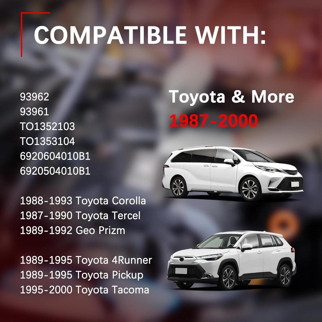 FAERSI 2Pcs Interior Door Handle Front Rear Driver & Passenger Side Fits For 1989-1995 4Runner 1988-1993 Toyota Corolla 1989-1995 Pickup 1995-2000