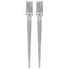 Day and Night - Day and Night Ground Spikes 2 Units Silver Galvanized Steel 7x7x75 Cm