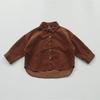 2025 Spring Korean Style Kids' Corduroy Shirts - Boys' and Girls' Lapel Tops