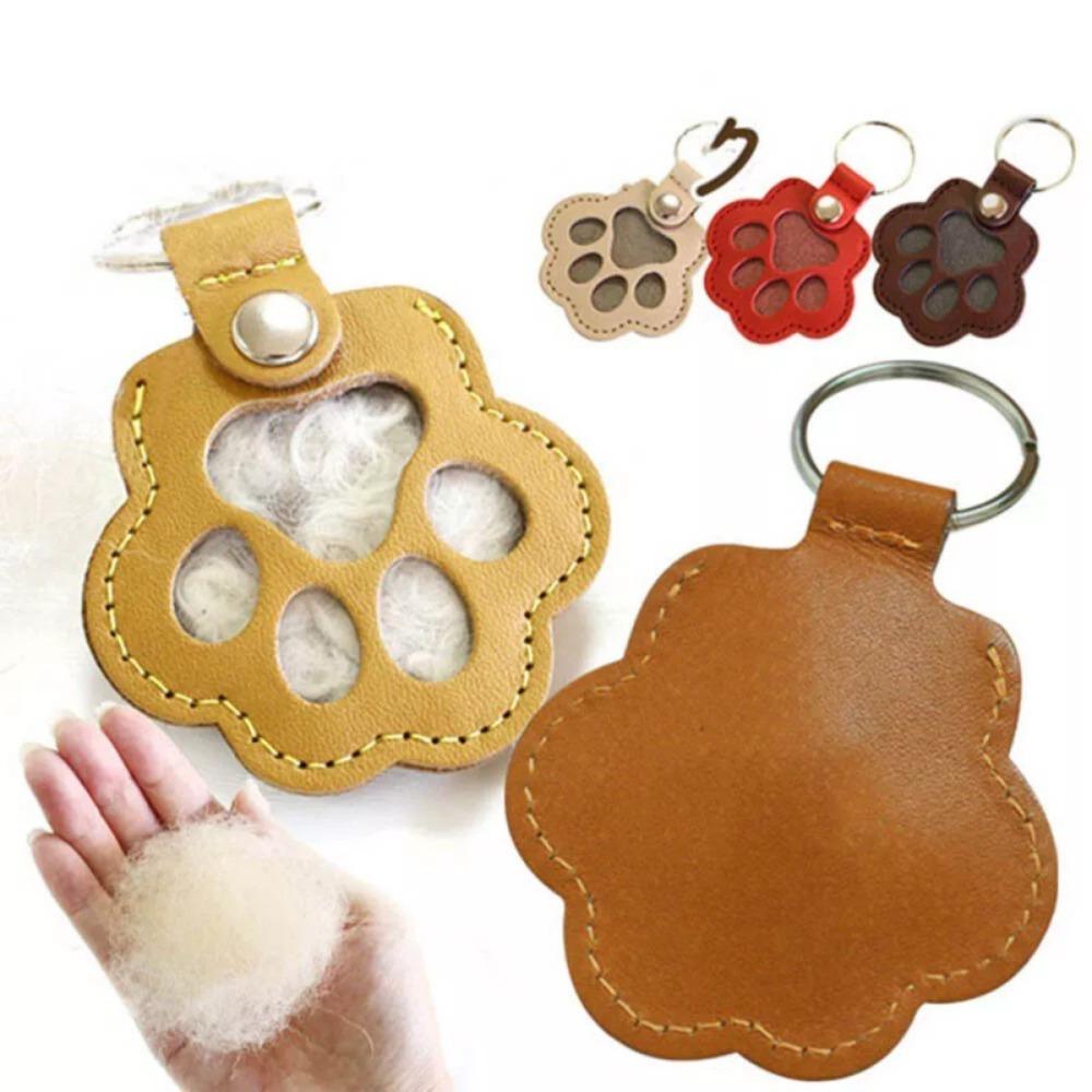 Creative Cat Claw Keychain Kitty Dogs Paw Pendant Exquisite Pet Hair Storage Bag  Hanging Accessory