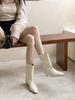 2025 winter new pointed wedge inner temperament French fashion sexy beautiful women short boots thin medium boots