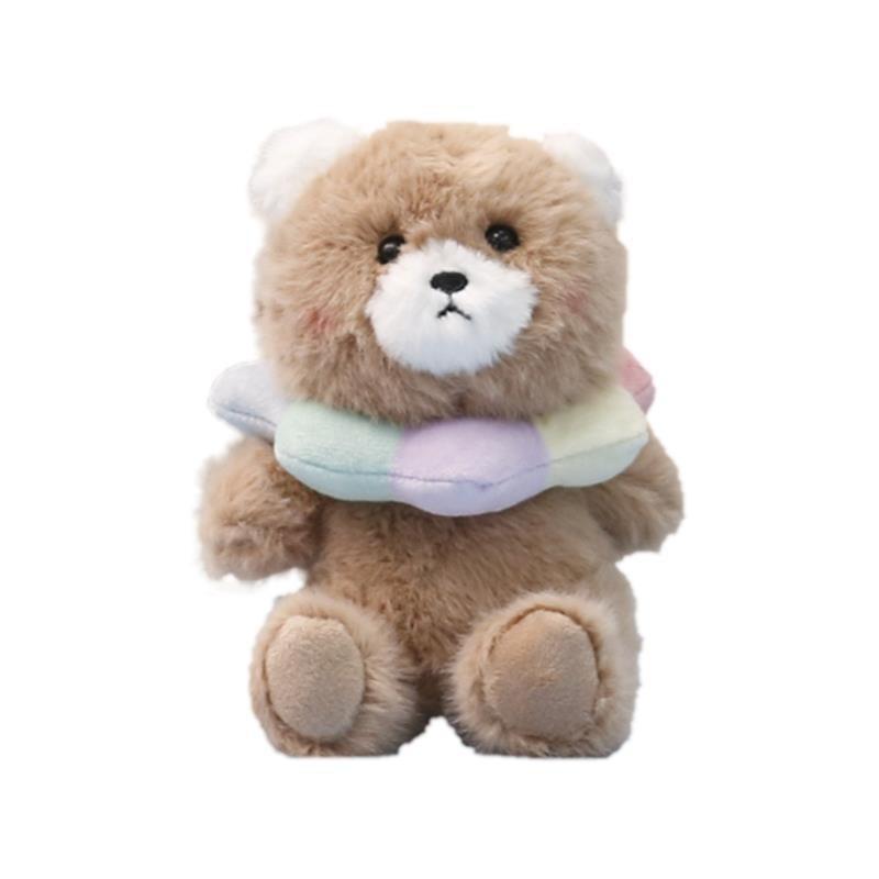 Cartoon Bear Plush Doll Keychain With Scarf Design For Collection And Kids Gift