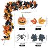 Gothic Halloween Decoration Vine Artificial Maple Leaf & Pumpkin Vine with Spider Skull Hands for Creating Spooky Fall Ambiance
