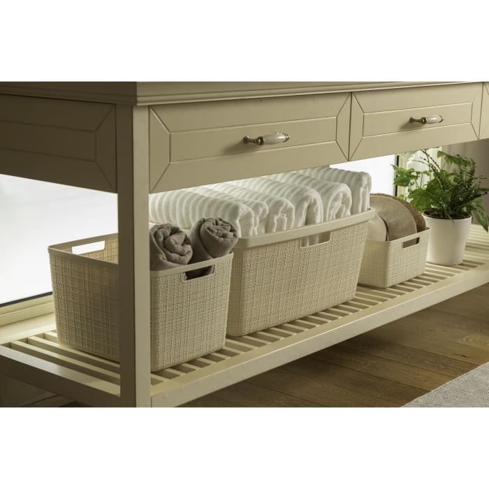 Corbeille à Linge - 46 L - Beige & Jute - Curver