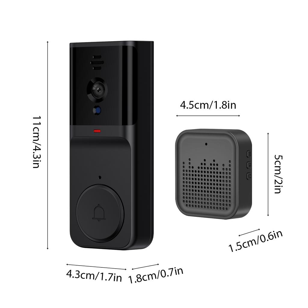 Умная камера дверного звонка с звонком, инфракрасная камера ночного видения, 2.4G WiFi, беспроводная видеокамера звонка