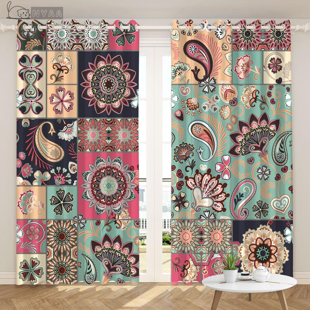 Заказная богемная этническая занавеска с винтажным узором для гостиной и спальни в африканском стиле с цветочным узором