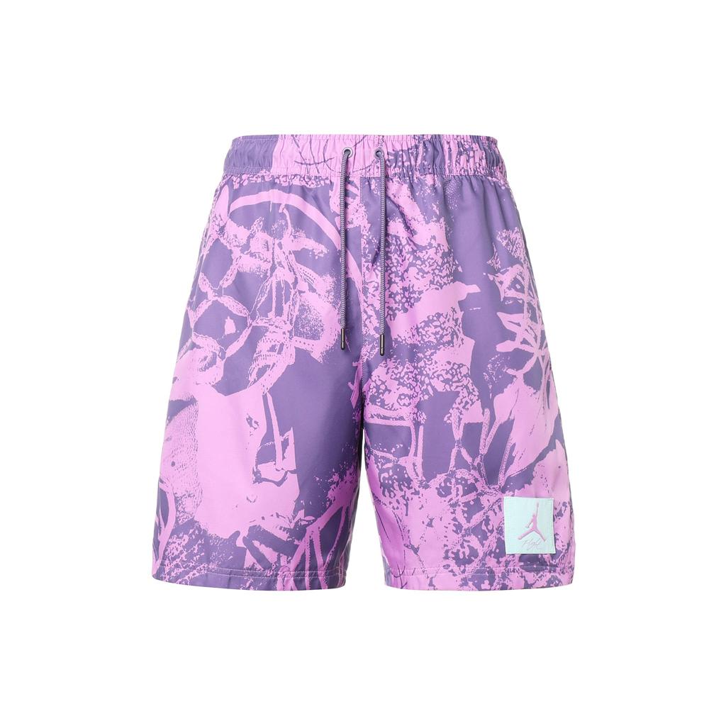 Jordan Flight Printed Basketball Shorts with Drawstring Men Bottoms Purple CZ4750-591