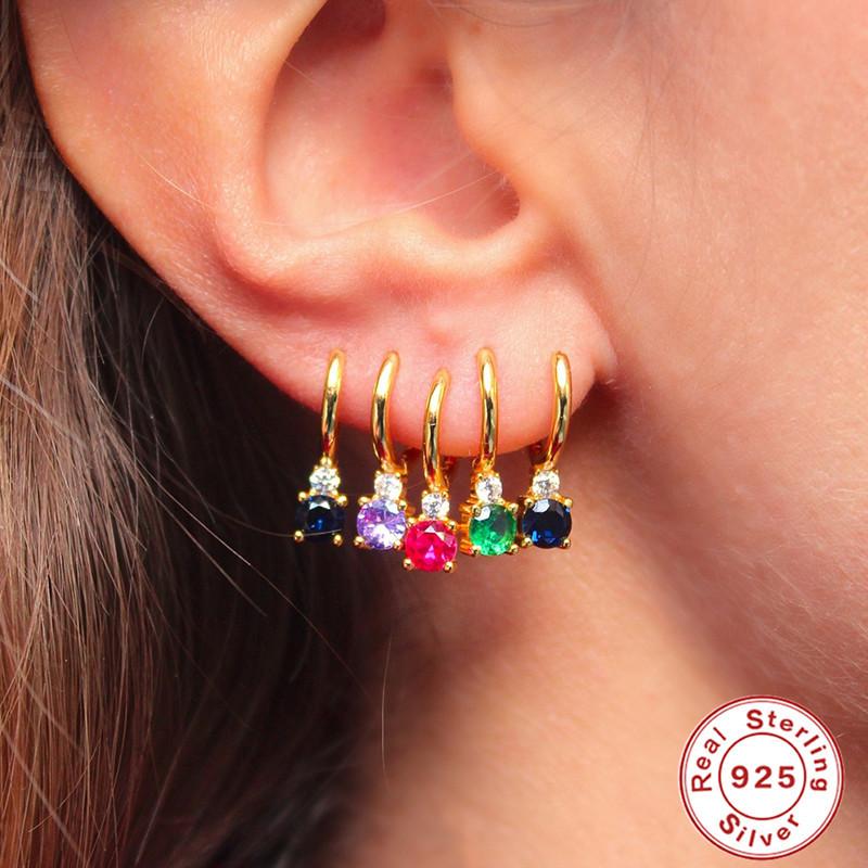Серьги Light Luxury S925 Lip Print Geometric Four Diamond Celi French Ear Buckle Color Zircon Women's Ear Buckle