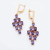 Модные уникальные женские длинные роскошные серьги-подвески из розового золота 585 пробы с фиолетовым натуральным цирконом, креативные подарочные ювелирные изделия с тонкими кристаллами