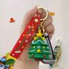Christmas Charm Keychain Santa, Reindeer Tree Figurines, PVC Cartoon Car Key Ring , Bag Accessory ,Perfect Couple's Gift for Holidays