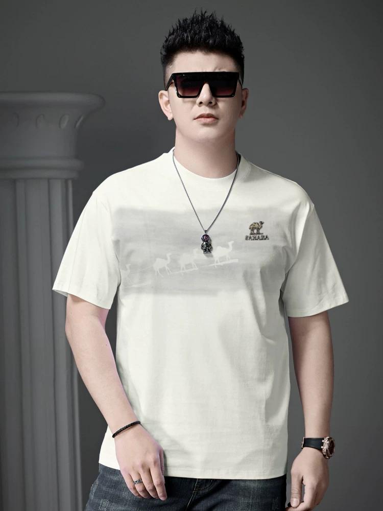 European Trendy Embroidered Printed Short-Sleeve T-Shirt for Men 2025 New Summer Casual Half-Sleeve Top Clothing