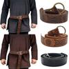 Medieval Embossed Leather Belt O Ring Buckle Waistband Knight Belts Viking Vegvisir Pants Bands