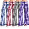 Women's Loose Sports Trousers Tie-dye Digital Printed Yoga Pants Wide-leg Pants