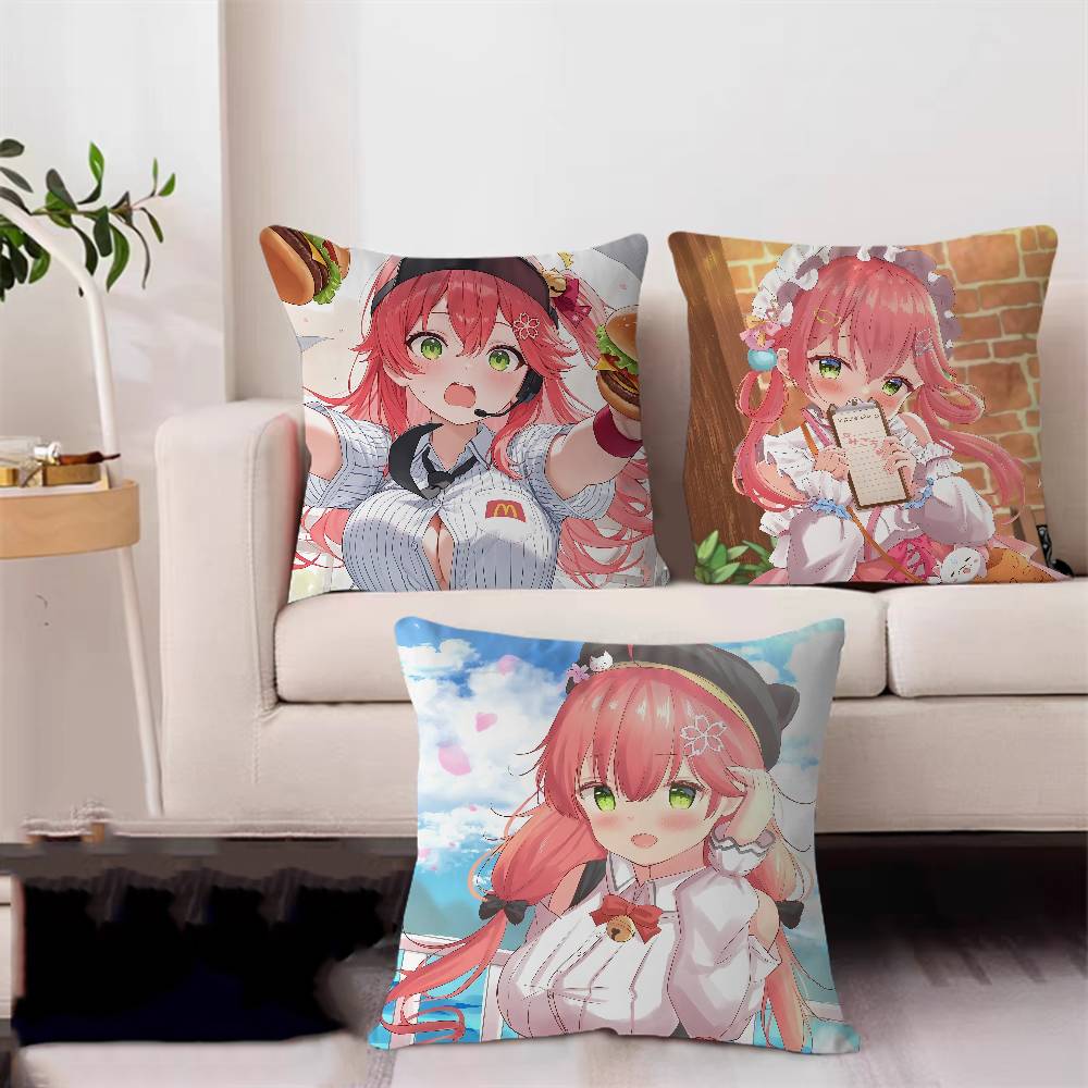 Наволочка Сакура Мико мультяшный Подарок Наволочка для подушки Спальня Дом Диван Кресло Сиденье Декор наволочка