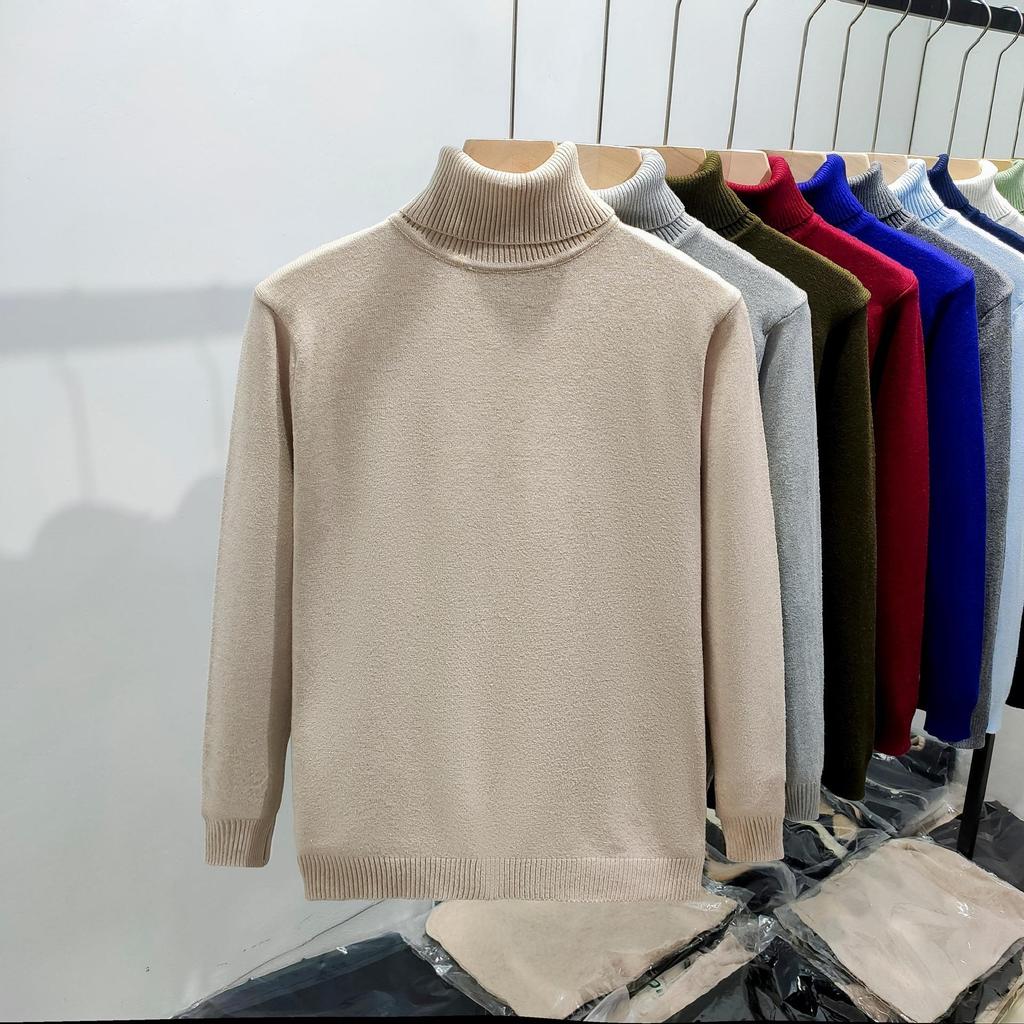 Мужской модный брендовый свитер с высоким воротом — свободный, теплый, толстый, на осень/зиму