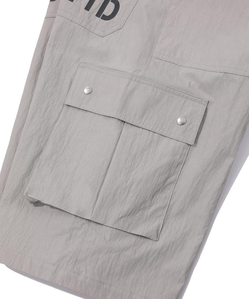 EPISODE UNTITLED String Logo Print Bermuda Cargo Pants_Grey