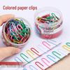 Colorful 28mm Plastic-Coated Paper Clips, 100 Pcs, Office & Book Use