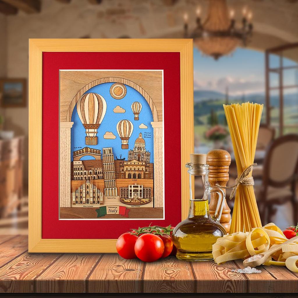 KINOWA Wooden Painting Original Handmade Kit World Heritage World Travel Made In Japan "Italy"