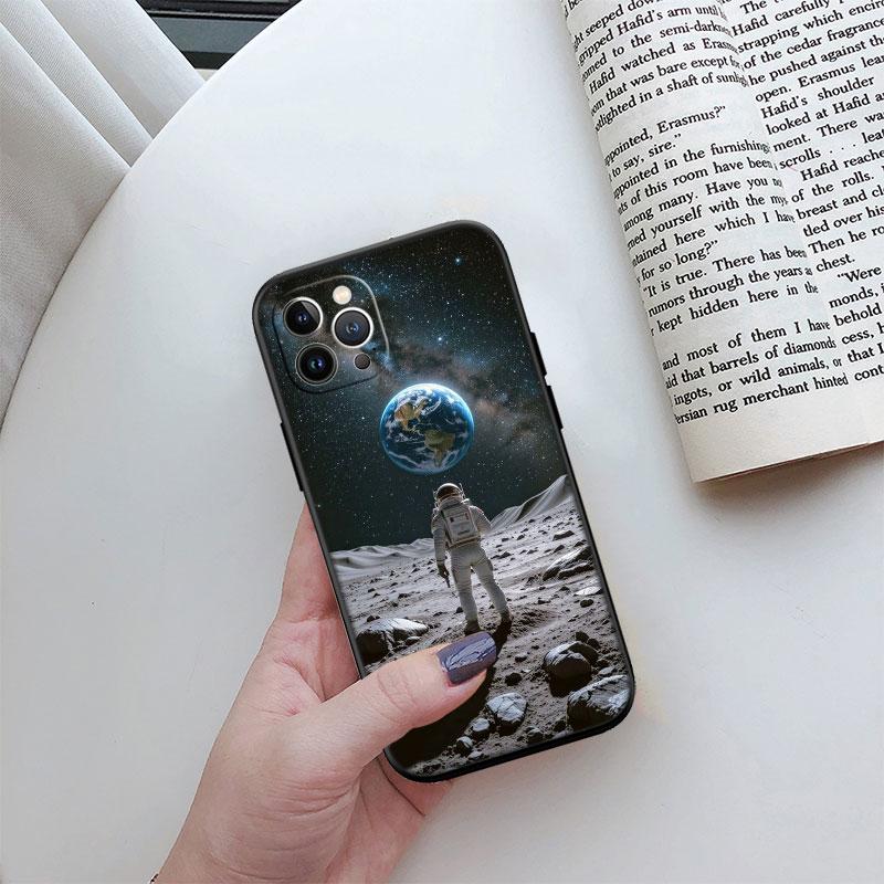 Чехол для телефона iPhone SE XS XR 17 16E 12 11 Pro Max Mini Air с изображением космонавта, инопланетянина, НЛО, новый, высококачественный