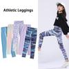 Дышащие спортивные леггинсы для девочек с высокой посадкой для бега, активные тайтсы, детские тренировочные брюки для йоги Йога