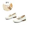 Leather Mary Jane shoes women's 2025 summer new one-pedal bow single shoes women's casual versatile commuter women's shoes