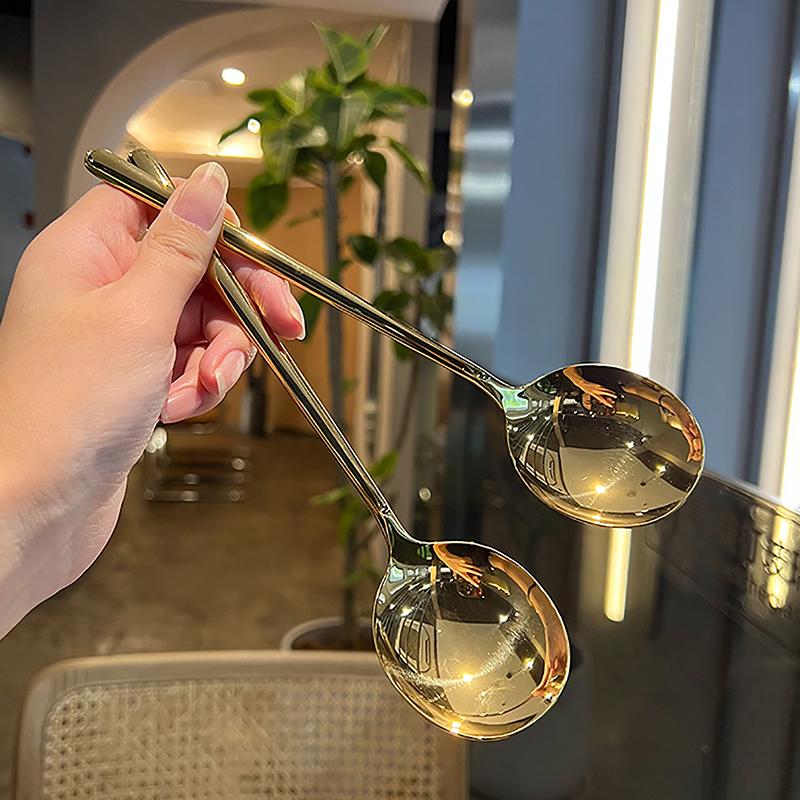 1pc Stainless Steel Large Square Kitchen Spoon Flat-bottomed Rice Soup Ladle For Dessert Ice Cream Serving Spatula Tableware