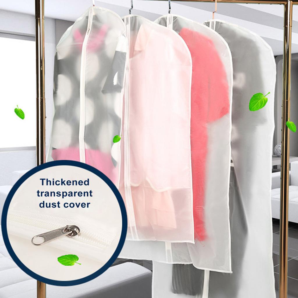5 шт. пылезащитный мешок, прозрачный чехол для одежды, водонепроницаемый, пылезащитный, против плесени, без морщин, мешок для хранения
