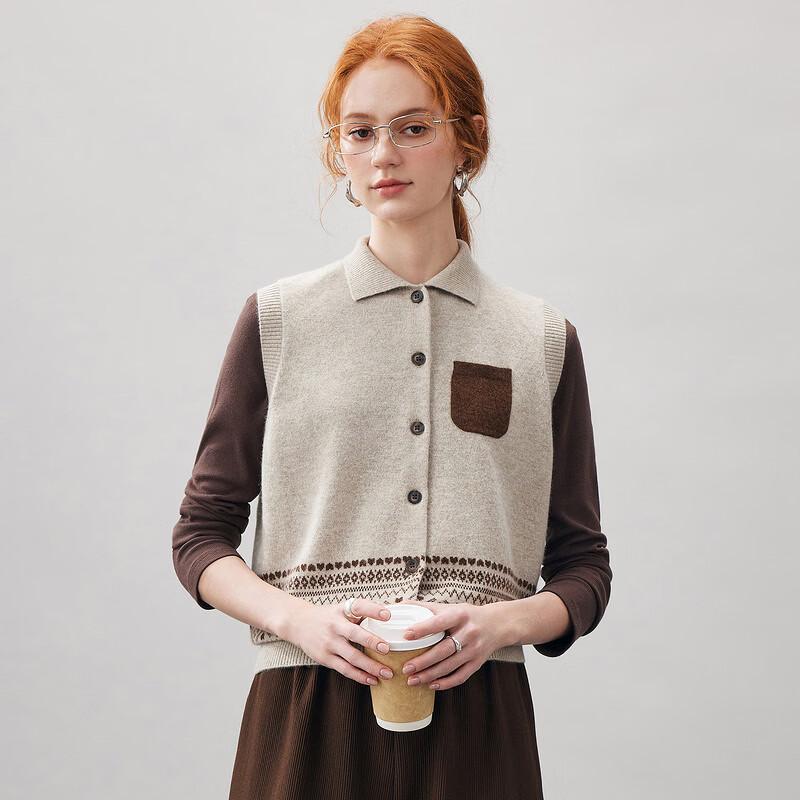 KEMENG BOKA Women's Cashmere Fair Isle Knit Vest