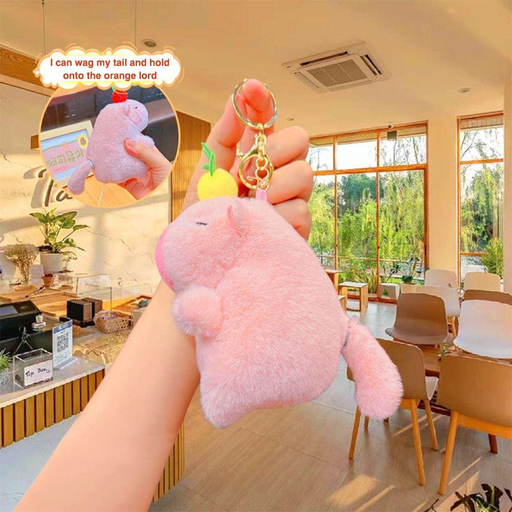 Cute Wagging Tail Capybara Doll Plush Cartoon Capybara Doll Fluffty Animal Doll  Birthday Gift