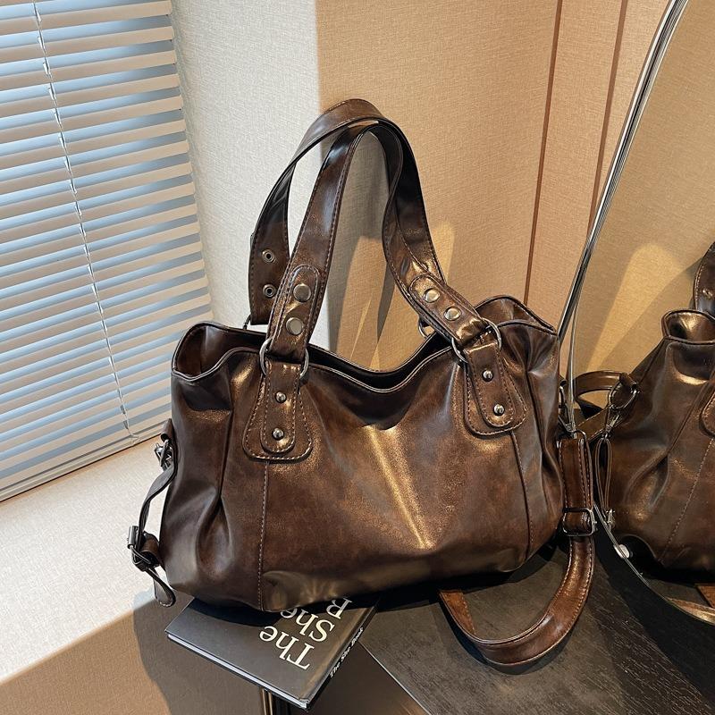 Премиальная ретро большая вместительная сумка-тоут для поездок на работу, женская осенне-зимняя новинка, универсальная наплечная сумка-мессенджер