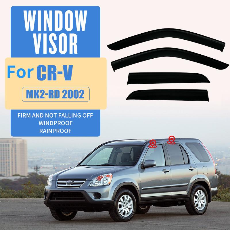 Козырек от дождя, дефлекторы, тент, накладка для HONDA CRV 2001-2006, аксессуары, хромированные погодные козырьки, защита от дождя и ветра