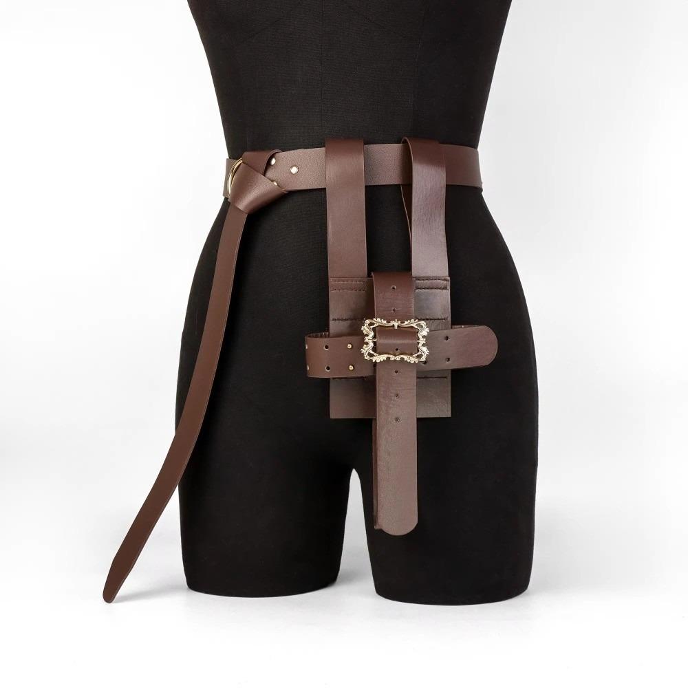 PU Leather Medieval Waist Belt Not with Book Book Pouch Set Waist Accessories