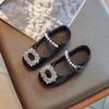 Kids Girls Mary Janes for Party Wedding Shows Soft Rhinestones 2024 New Simple Non-slip Children Casual Shoes Breatheable Casual