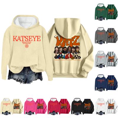 Женская модная повседневная толстовка с длинным рукавом, свободная, с принтом, спортивная, с длинным рукавом, с капюшоном