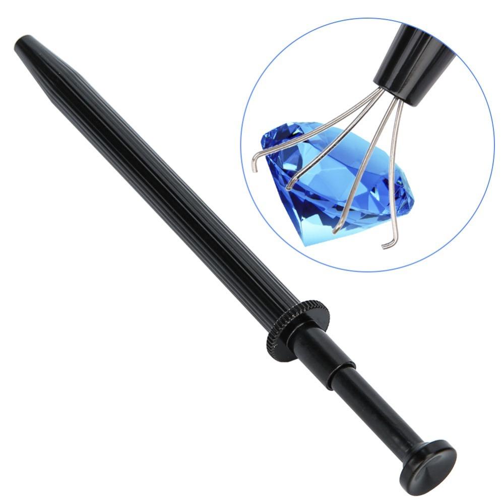 4 Prong Diamond Tweezers Black Color Holder Tool Professional Gem Pick Up Jewelry Customization