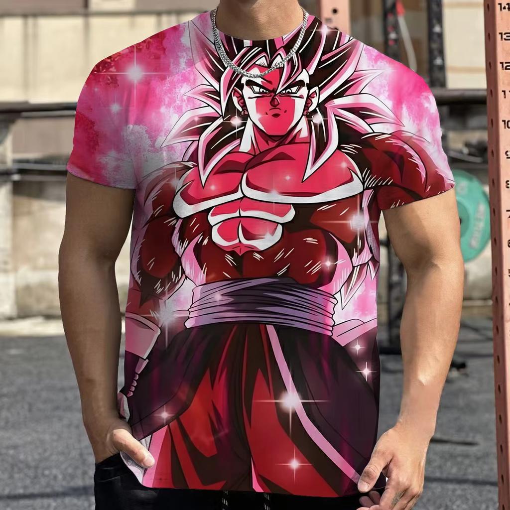 Летняя футболка Dragon Ball 2026 Детские Топы Футболка Аниме Фигурки Сон Гоку Супер Сайян Футболка Футболки для Мальчиков Детские С коротким рукавом