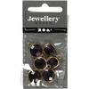 Pendentif - Violet - Assortiment de 6 pcs - Cabochon en verre - Métal - Mixte