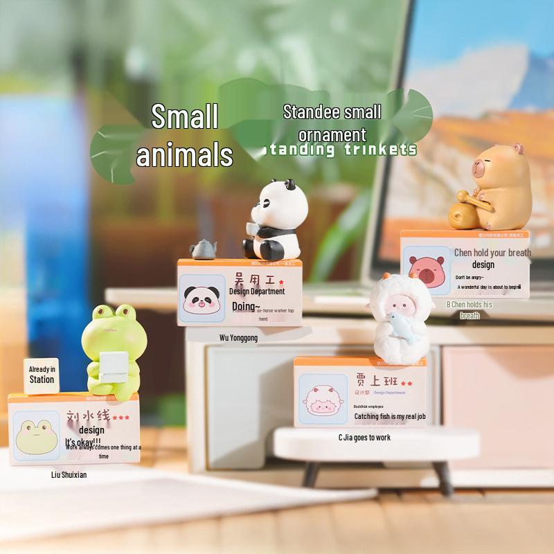 Small Animal Standee: Mini Mood-Boosting Ornament for Desk Stress Relief, Perfect Birthday Gift for Women