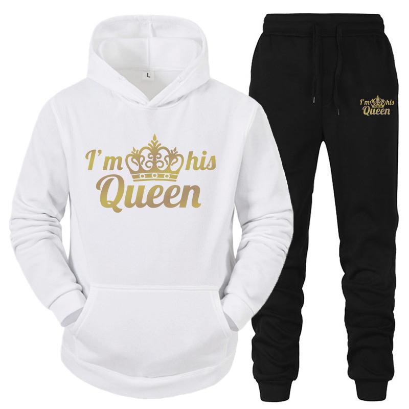 Женская спортивная одежда с длинными рукавами для пар, толстовки с капюшоном и брюки для бега, женские повседневные повседневные спортивные костюмы с капюшоном, комплект из 2 предметов