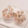Flower Gold Color Texture Women's Drop Earrings Minimalist Daily Party Jewelry