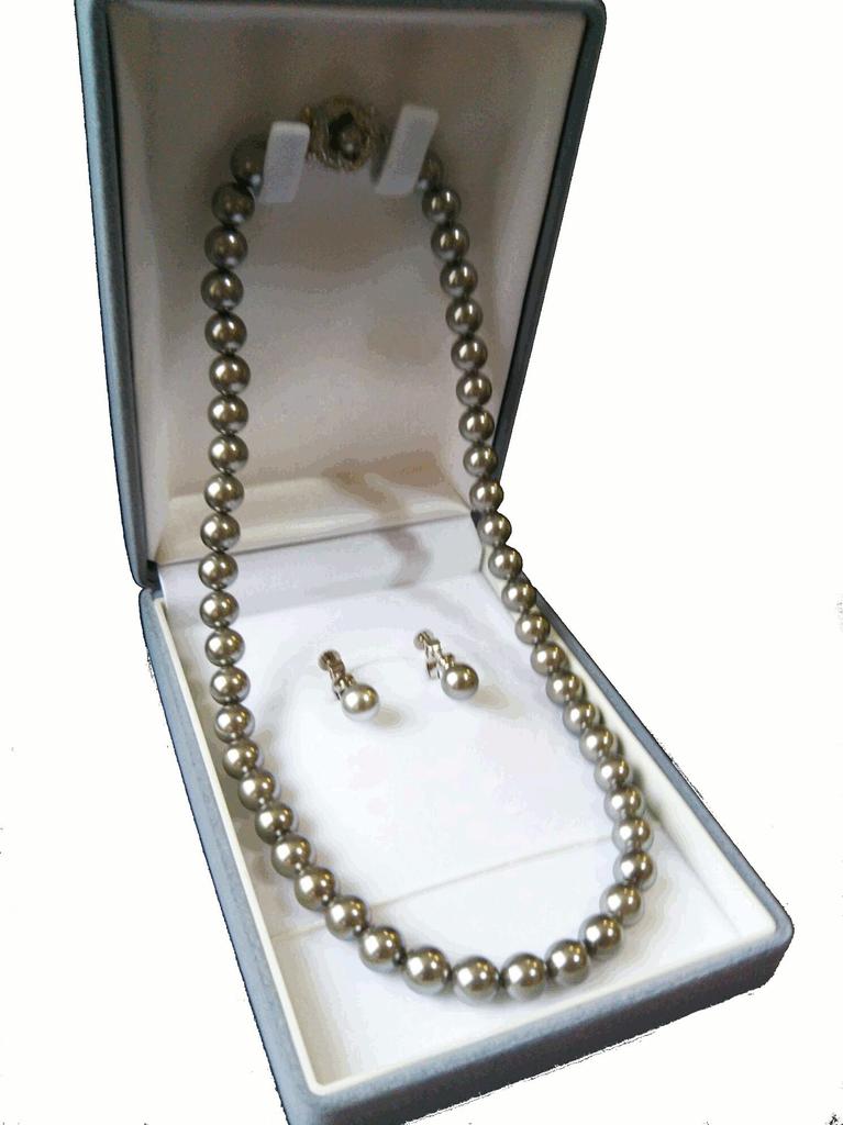 Роскошная коробка с бусинами-цветочками высочайшего качества, комплект ожерелий из натурального жемчуга 38-47 см, подлинная жемчужина, характеристики [MAHINA] (с силиконом) (38см